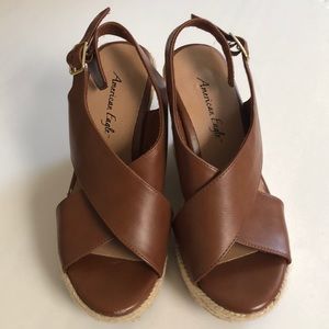 Brown wedged heels